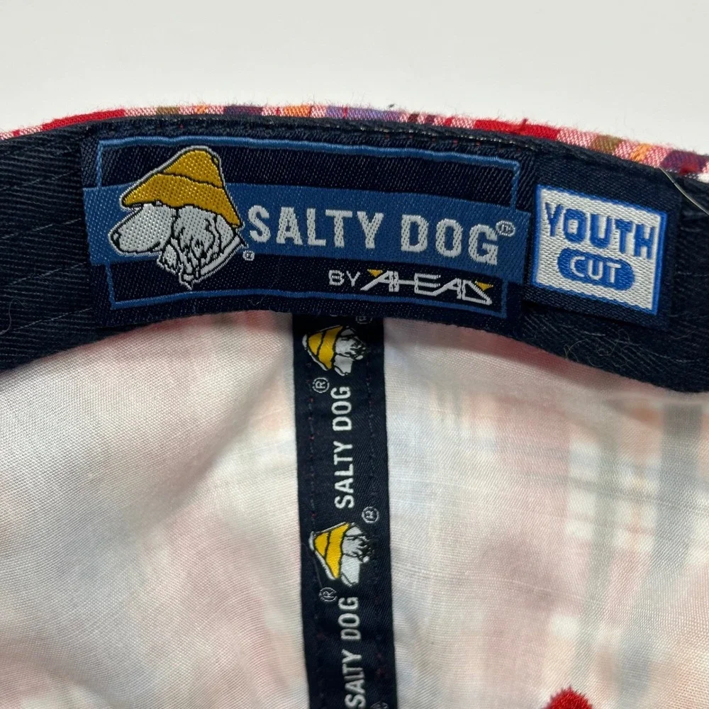 The Salty Dog Cafe Hat Youth Plaid Baseball Cap‎ Kids Apparel Hilton Head